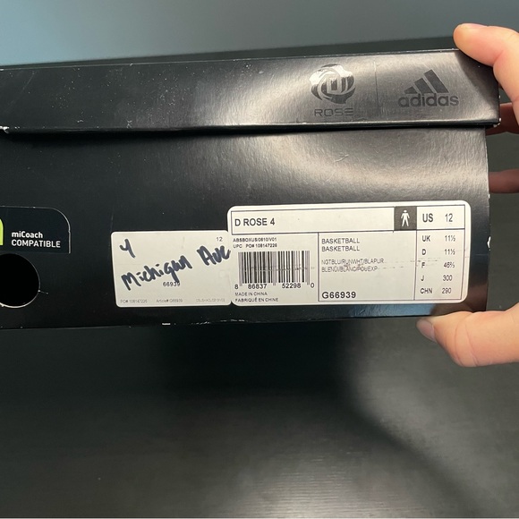 Adidas Rose 4 Night Blue White-Blast Purple Men's Size 12 Basketball Shoe - Picture 10 of 10